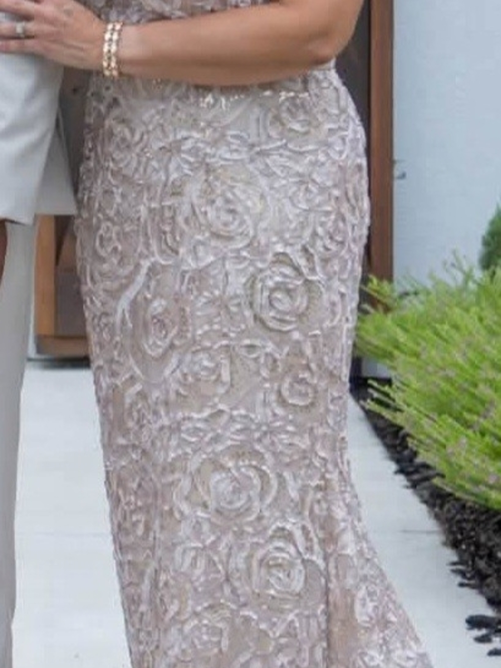 Off-Shoulder Evening Gown in Champagne - Picture 4 of 5